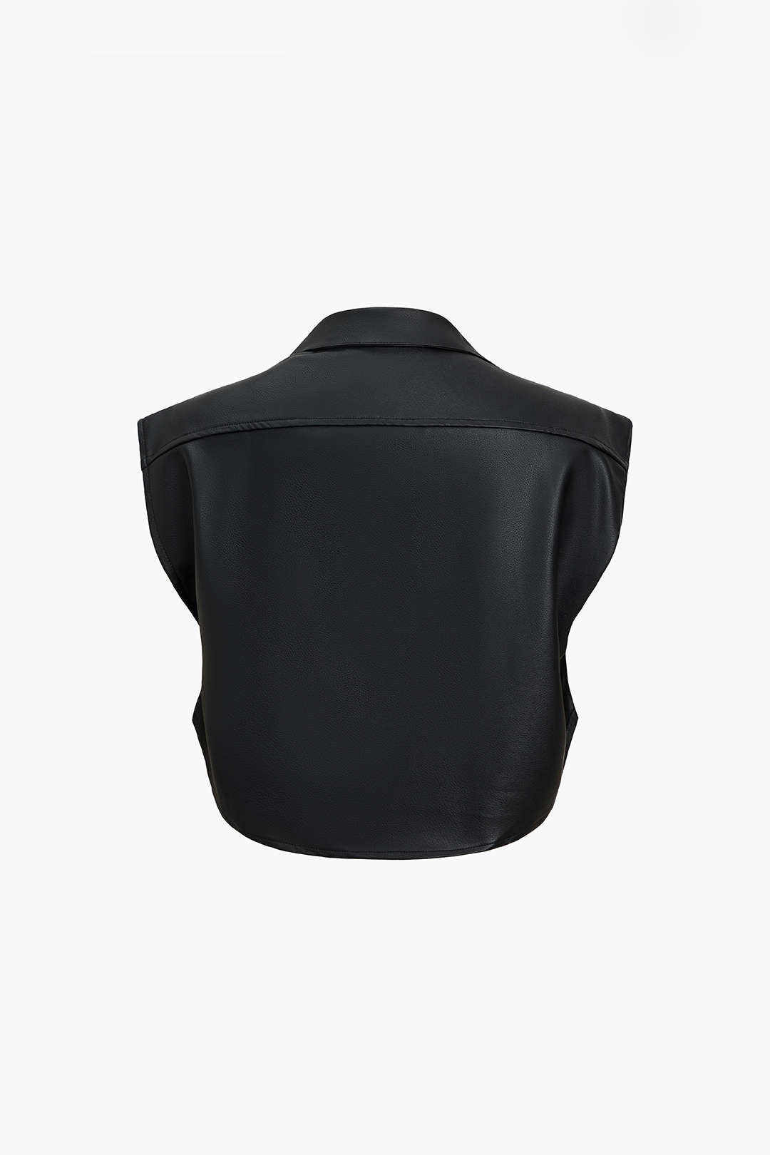 Crop Similicuir | Gilet Sans Manches | Pressions Métalliques | Parfait pour sorties citadines
