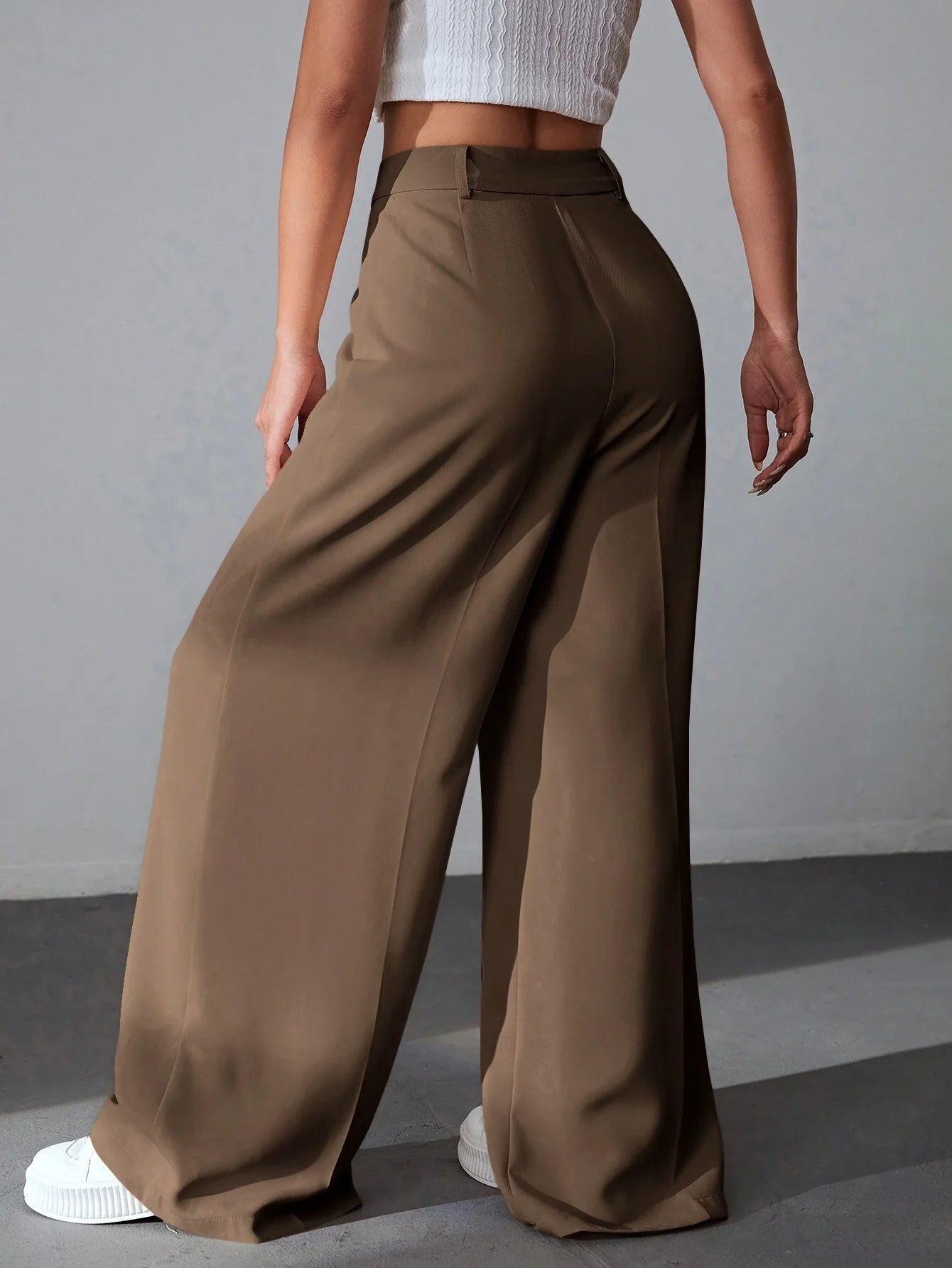 Pantalon Fluide | Taille Haute | Jambe Large | Idéal pour sorties urbaines