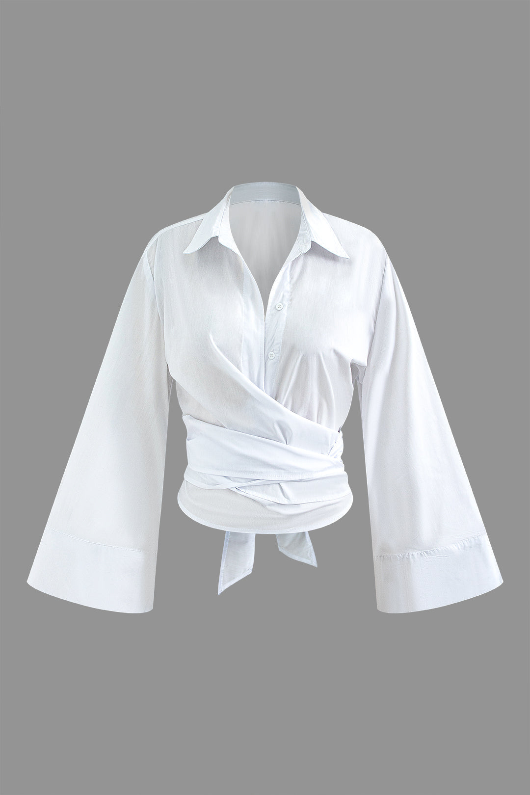 Chemise Élégante | Manches Évasées | Taille Ceinturée | Parfaite pour le bureau ou les looks habillés