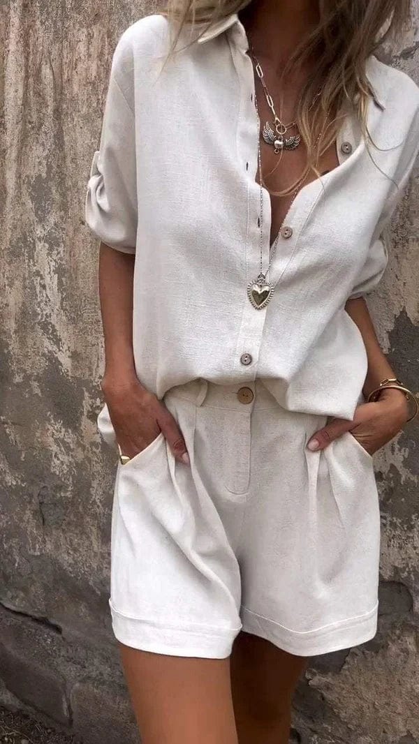 Ensemble Été Femme | Lin Léger et Naturel | Idéal pour les journées chaudes et looks décontractés