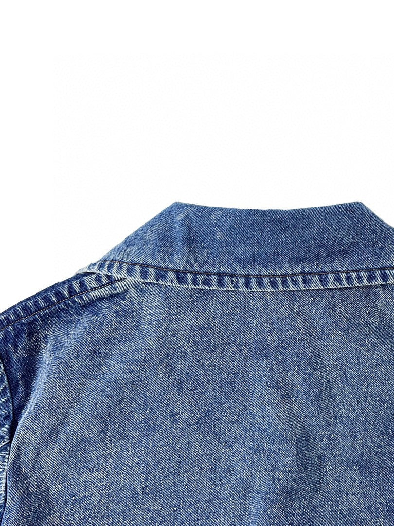 Manteau Long | Jean Vintage | Col Effet Fourrure | Idéal pour l’Hiver et les Looks Tendance