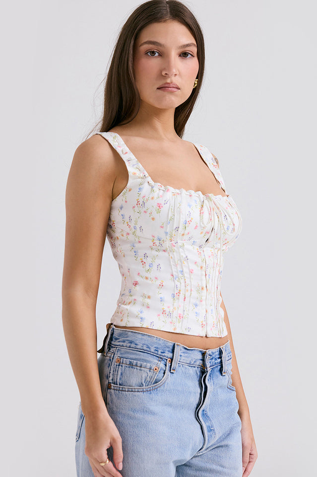 Bustier Floral | Imprimé Floral | Coupe Ajustée | Idéal pour sorties estivales