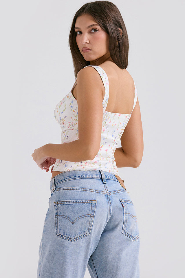 Bustier Floral | Imprimé Floral | Coupe Ajustée | Idéal pour sorties estivales