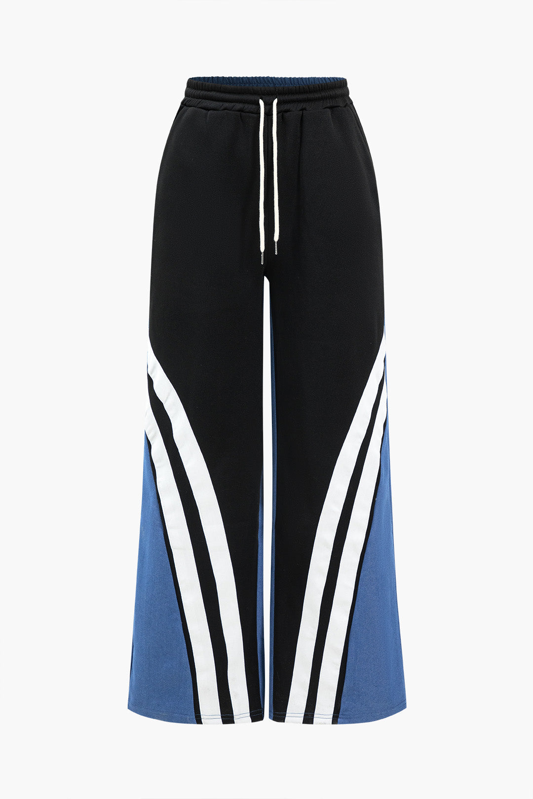 Pantalon Sport Chic | Coupe Large | Empiècements Contrastés | Idéal pour détente et streetwear