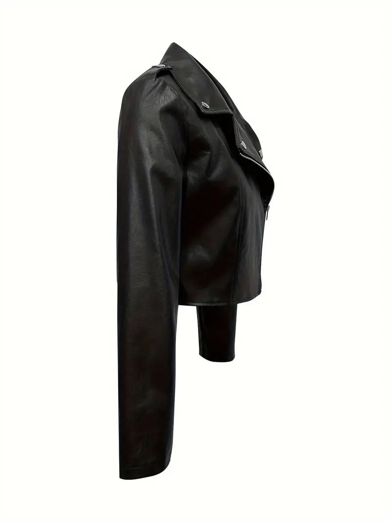 Veste Femme Simili Cuir | Style Motard | Tendance & Idéale pour Sorties ou Looks Urbains