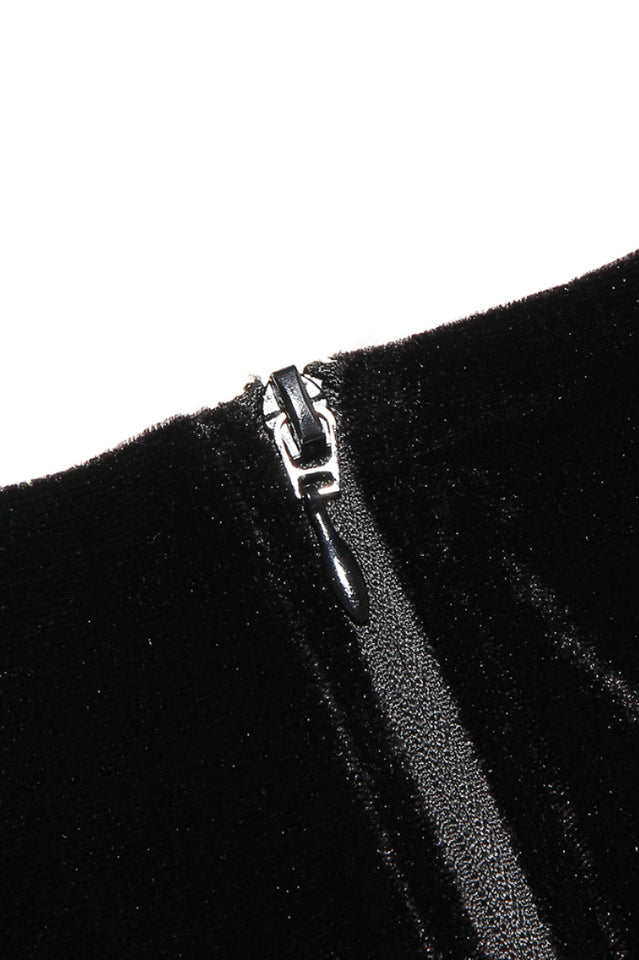 Top Corset | Velours Luxueux | Manches Longues | Idéal pour soirées élégantes