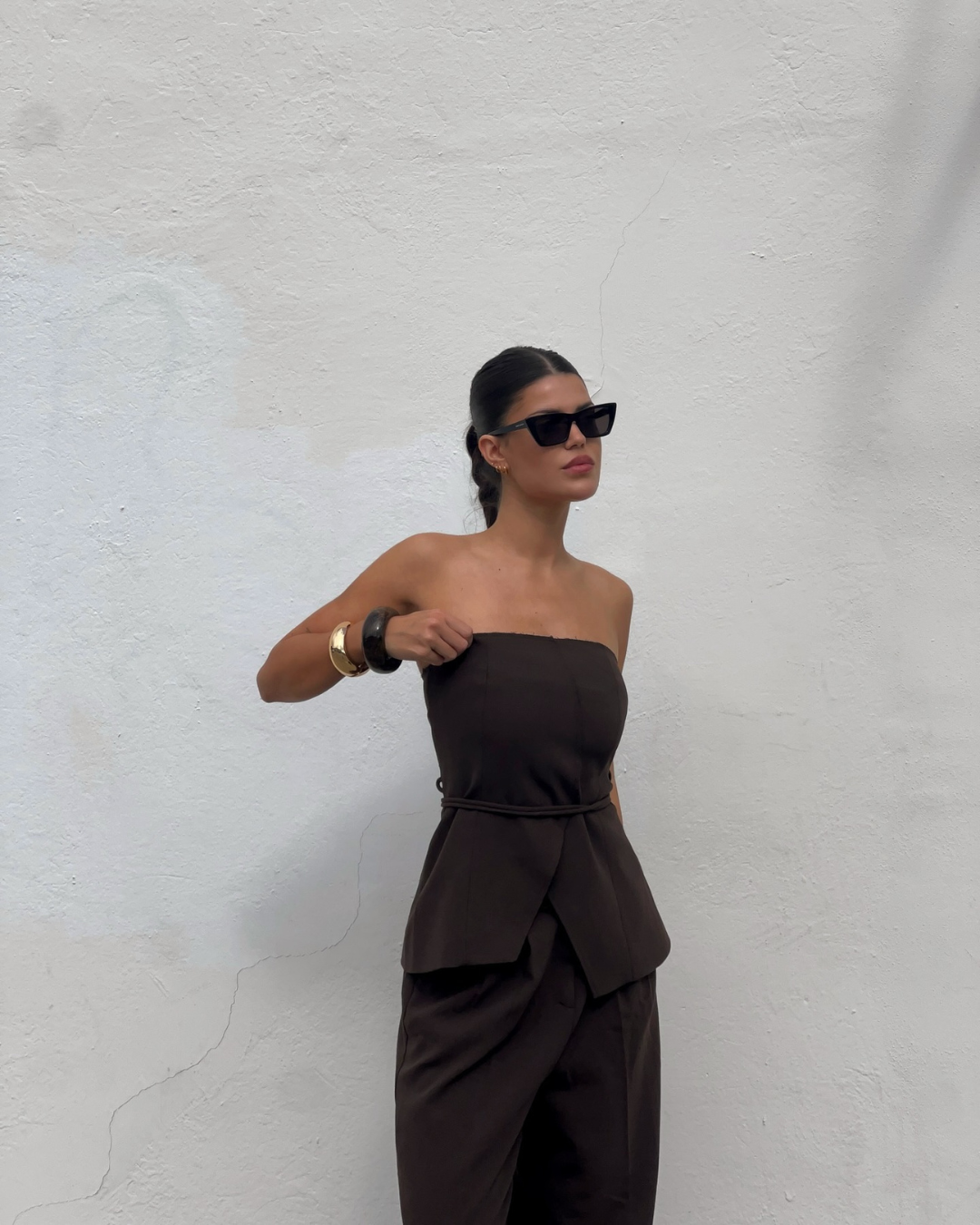 Ensemble Bustier | Pantalon Large | Confort et Élégance | Idéal pour sorties citadines