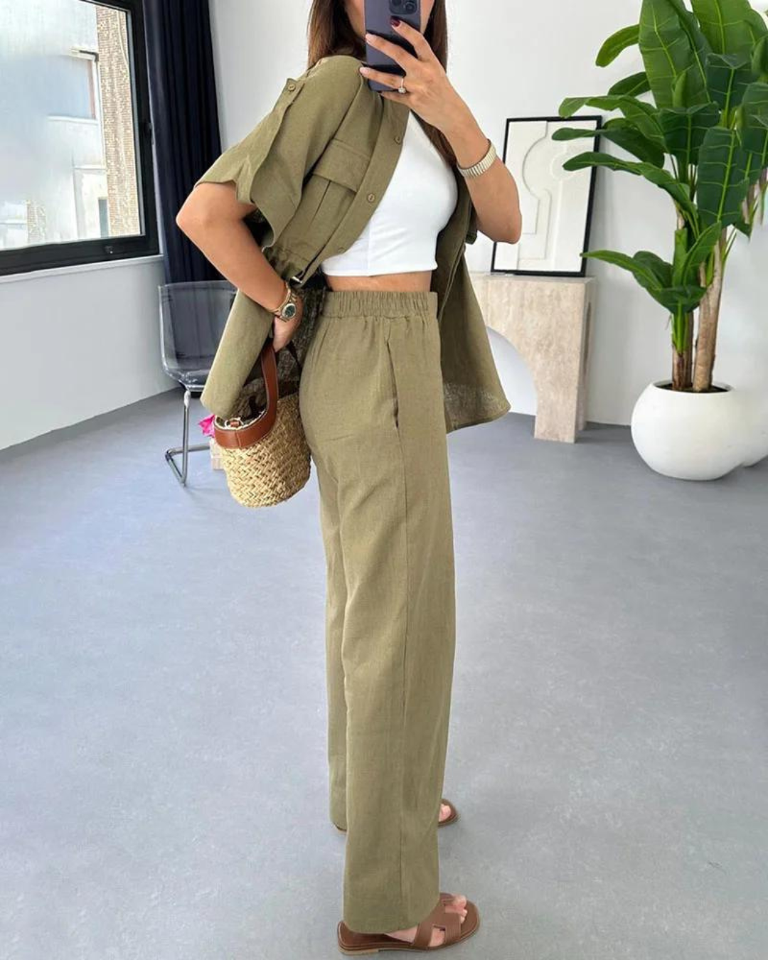 Ensemble Femme en Lin | Léger & Élégant | Parfait pour Été et Détente au Soleil
