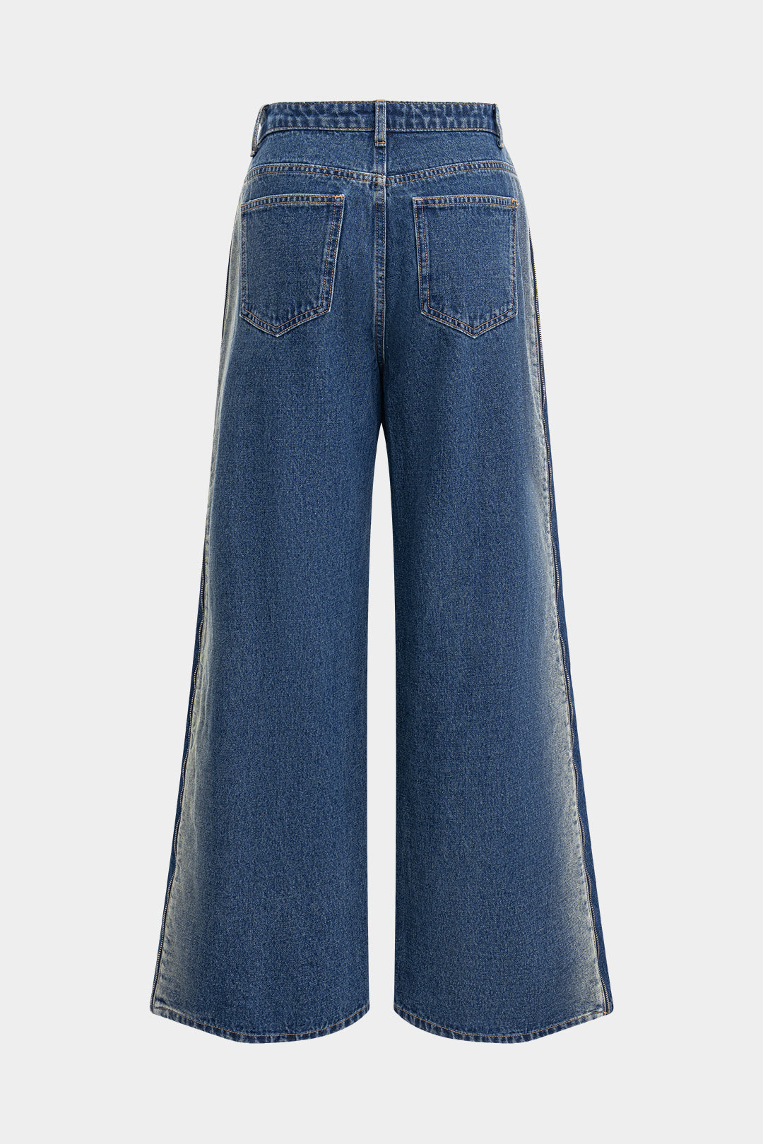 Jean Large | Denim Bicolore | Taille Haute | Idéal pour urban adventures