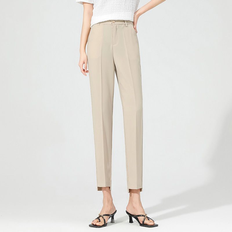 Pantalon Droit | Taille Mi-Haute | Plis Marqués | Idéal pour bureau et déjeuners d’affaires
