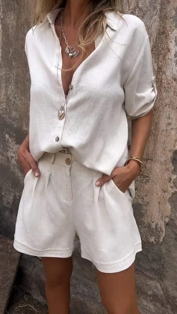 Ensemble Été Femme | Lin Léger et Naturel | Idéal pour les journées chaudes et looks décontractés