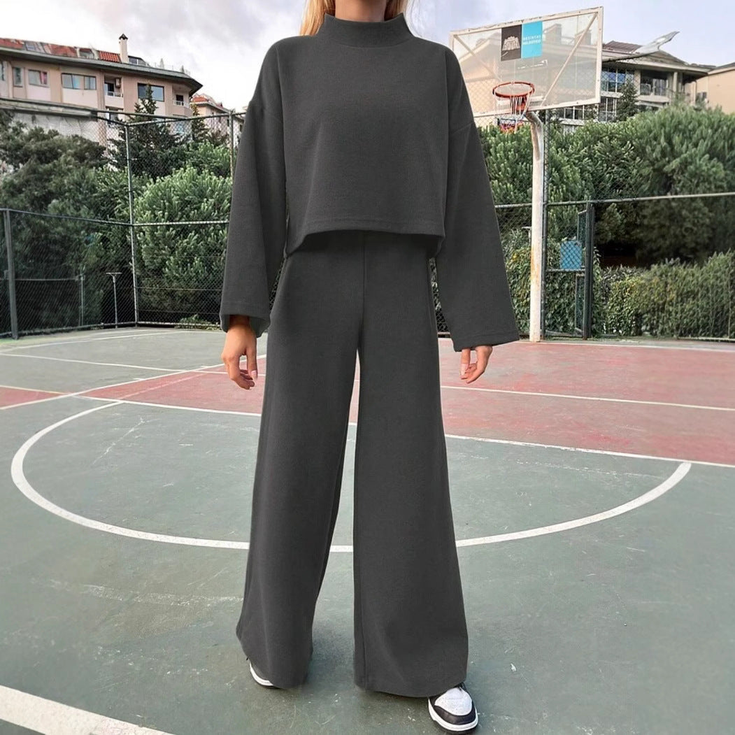 Ensemble Confortable | Haut Court et Pantalon Large | Look Décontracté Chic | Idéal pour Détente ou Ville