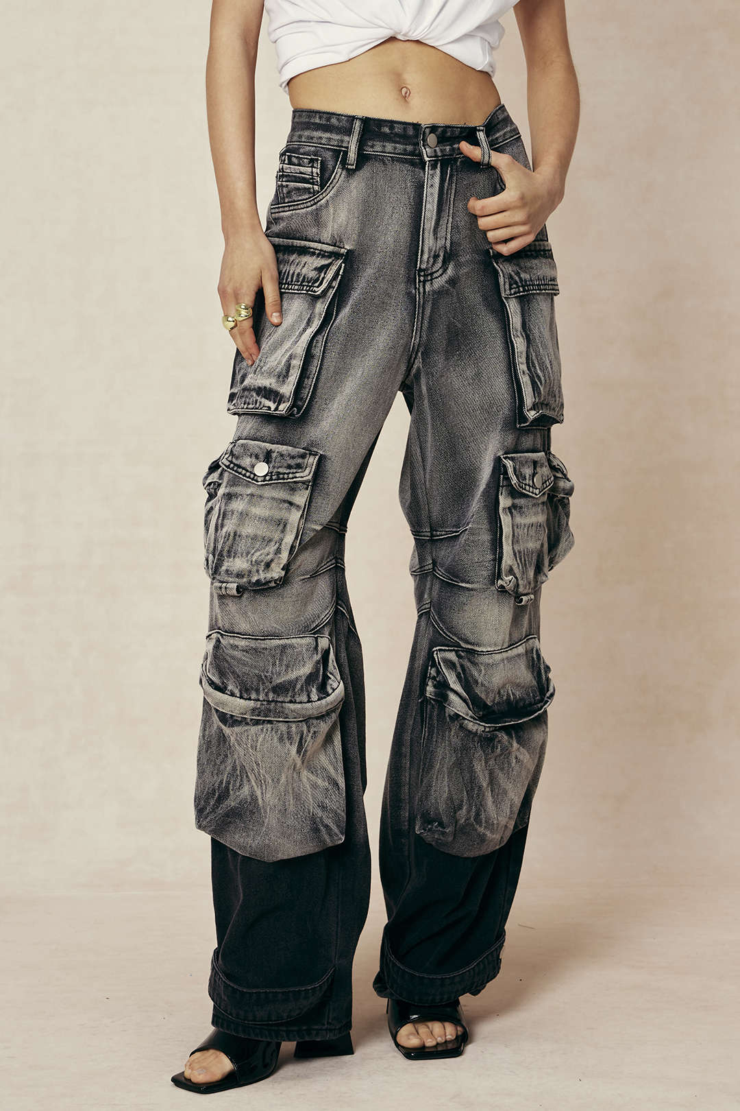 Pantalon Cargo | Denim Robuste | Multi-poches | Idéal pour city look