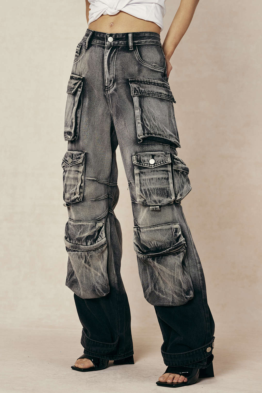Pantalon Cargo | Denim Robuste | Multi-poches | Idéal pour city look