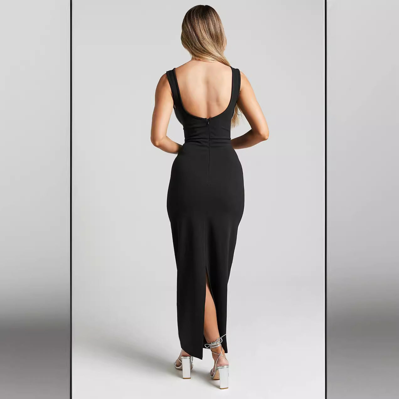 Robe Longue Élégante | Sculptante et Moderne | Parfaite pour les Dîners Formels et Événements Chic