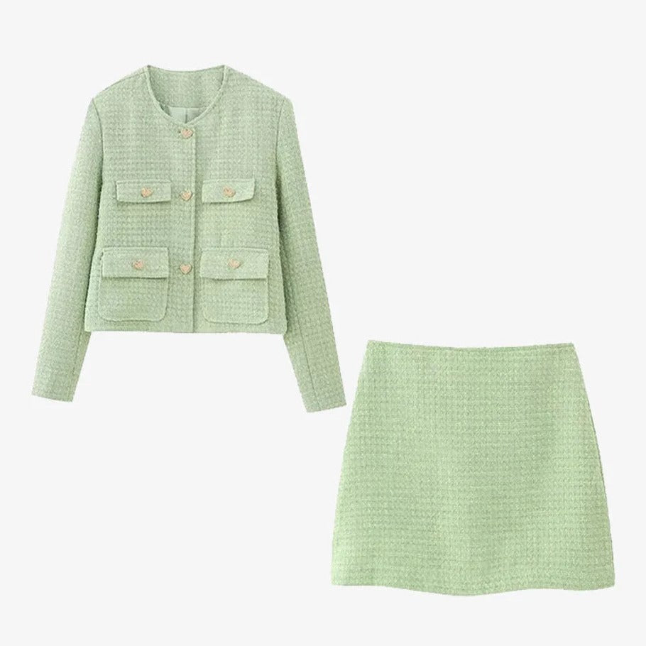 Ensemble Jupe et Veste | Tissu Texturé Élégant | Idéal pour Réunions ou Sorties Raffinées