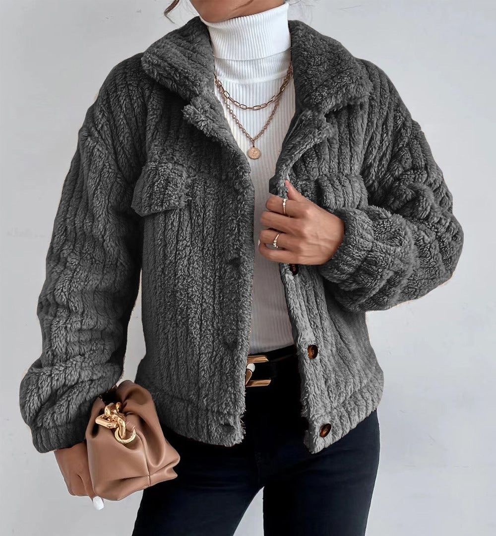 Veste Femme Chaude | Tissu Texturé | Look Décontracté Chic pour Automne & Hiver