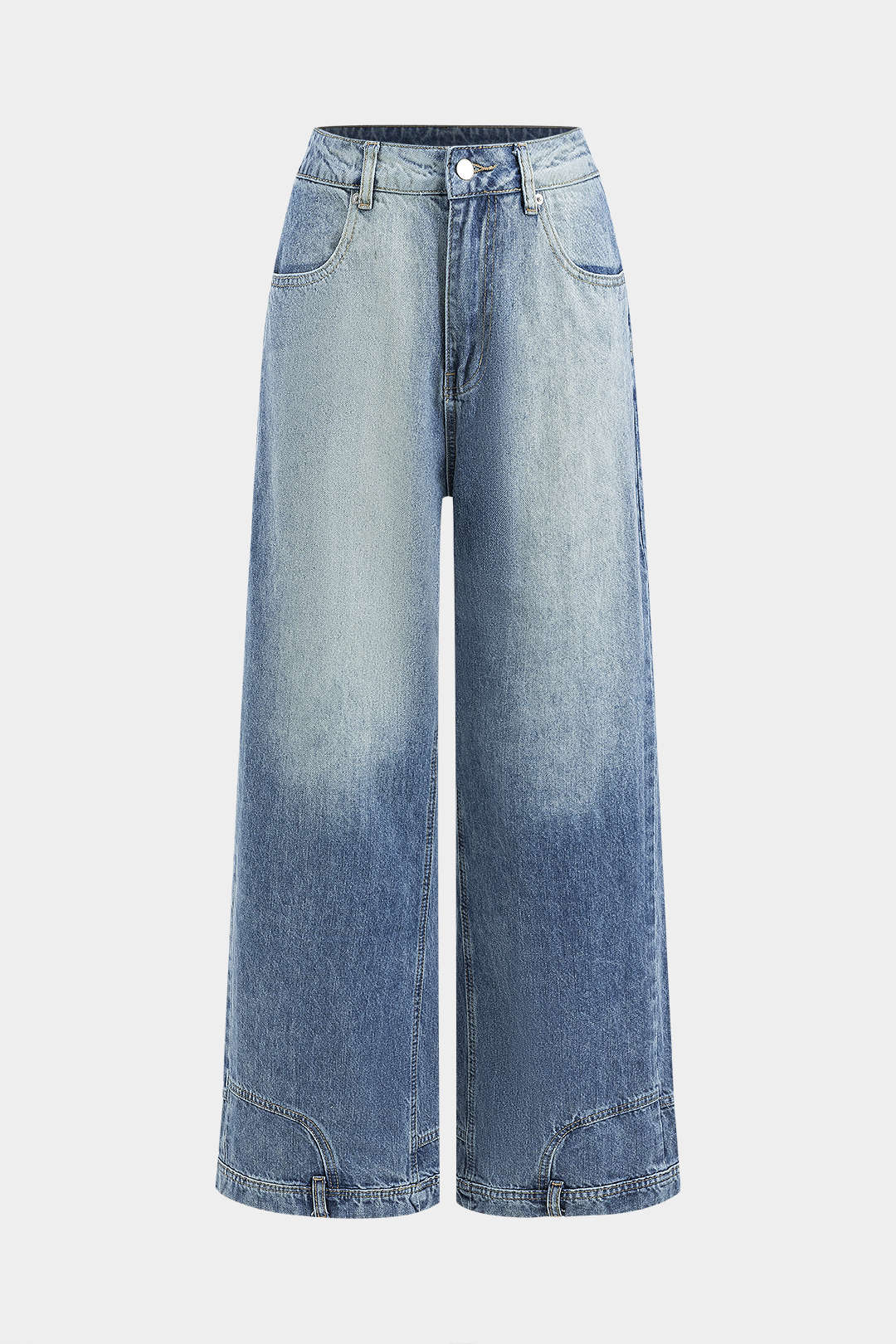 Jean Large | Délavé Dégradé | Taille Haute | Idéal pour look streetwear