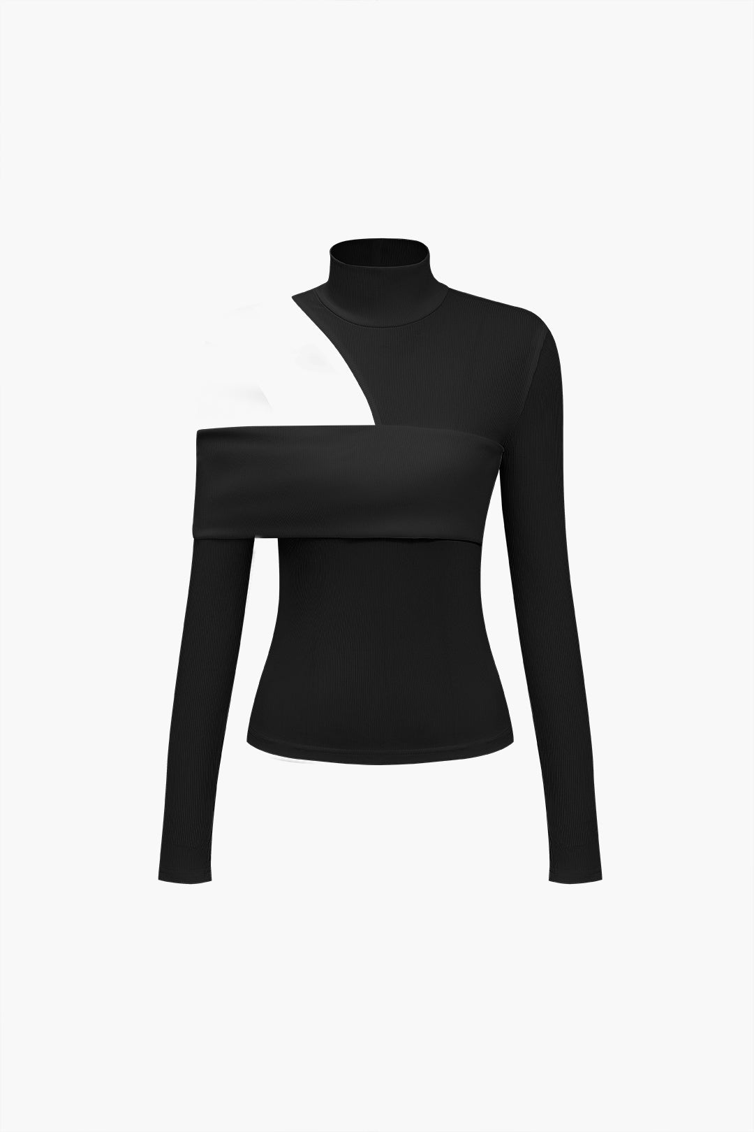 Top Asymétrique | Maille Stretch | Découpe Unique | Idéal pour soirées élégantes