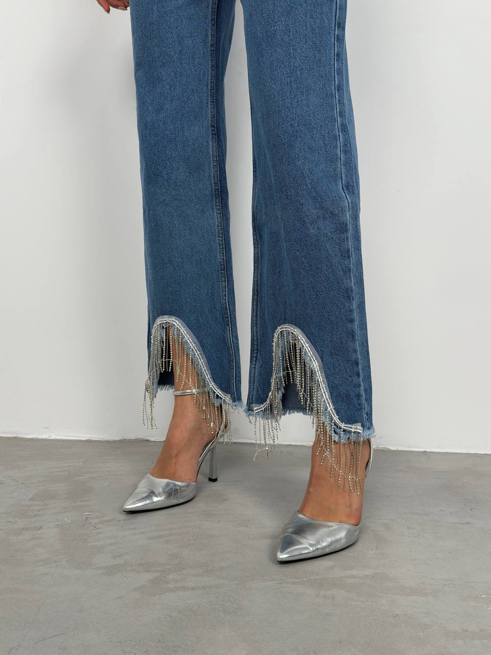 Jean à Franges | Denim | Taille Haute | Idéal pour festivals et brunchs d’été