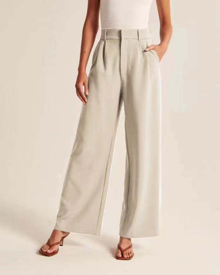 Pantalon Élégant | Taille Haute | Jambe Large et Flatteuse | Idéal pour le Bureau ou les Sorties Chic