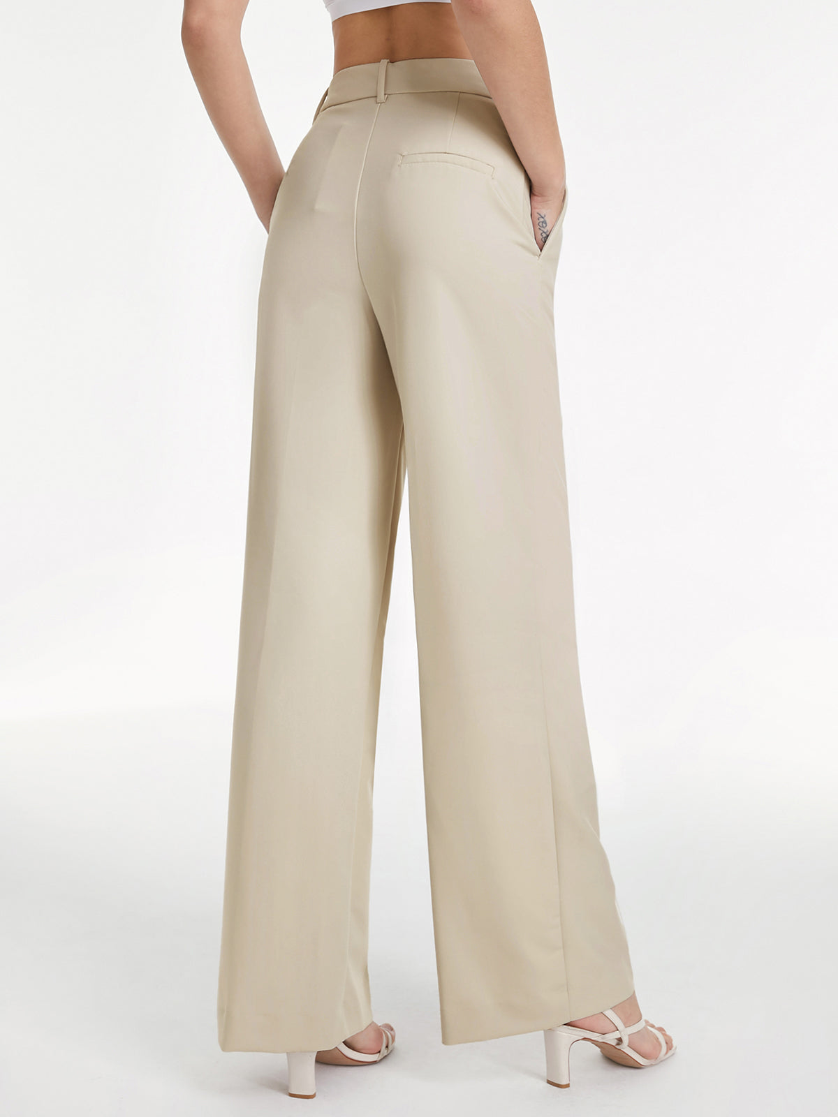 Pantalon Tailleur | Tissu Fluide | Coupe Large | Idéal pour bureau et occasions élégantes