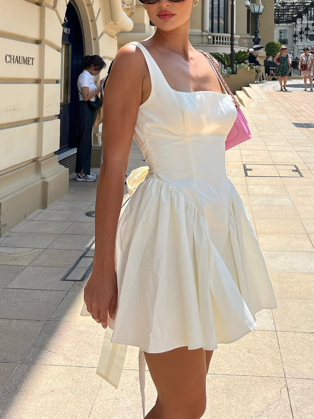 Robe Bustier | Jupe Évasée | Nœud Ajustable | Parfaite pour garden-parties d’été