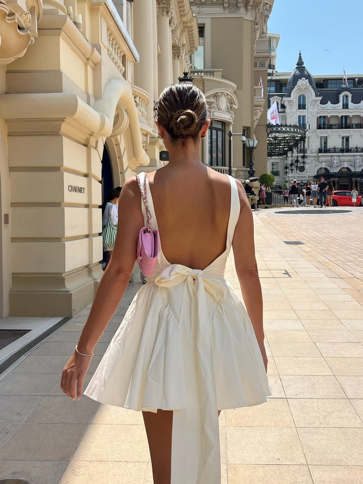 Robe Bustier | Jupe Évasée | Nœud Ajustable | Parfaite pour garden-parties d’été