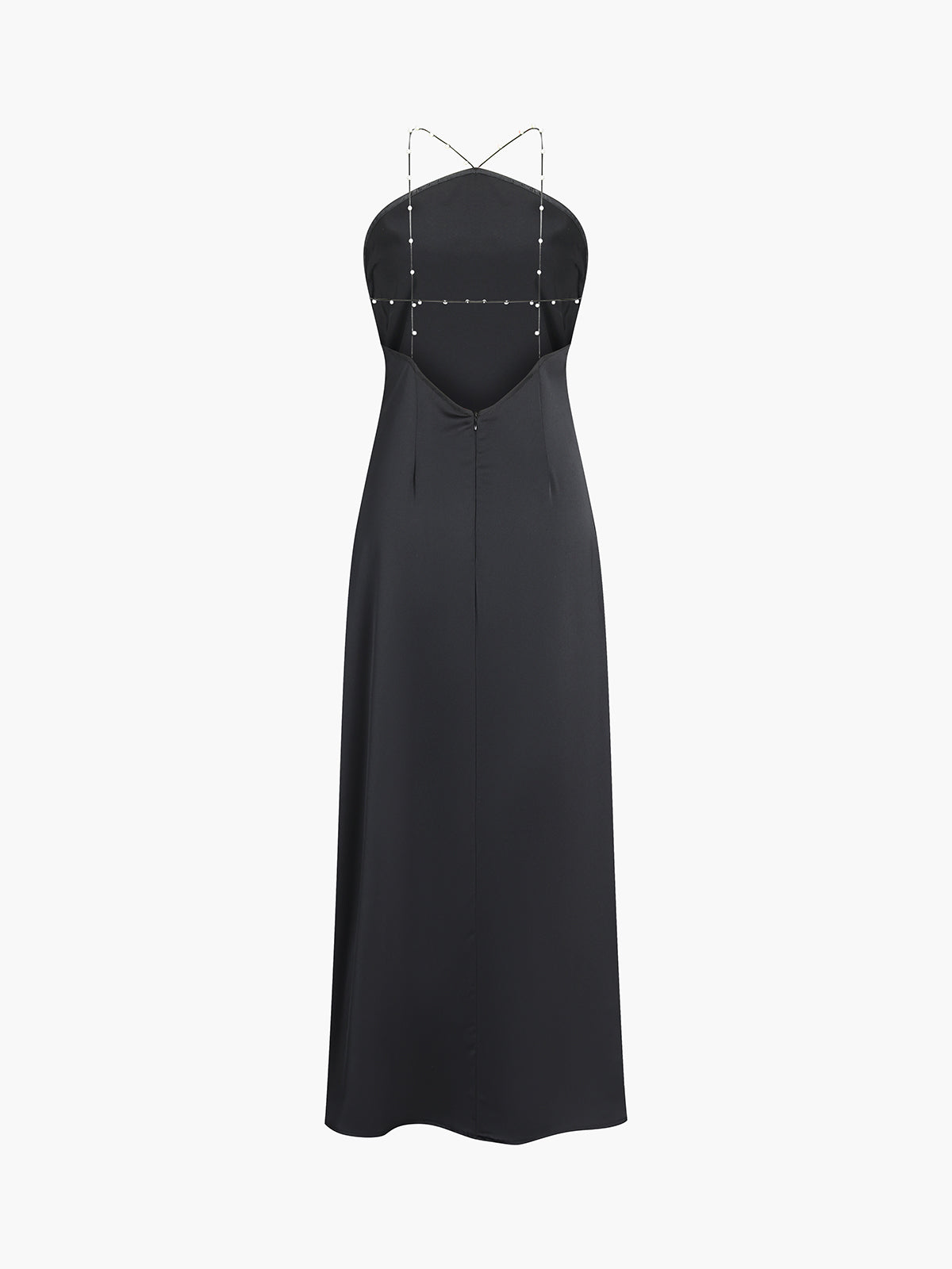 Robe Satinée | Bretelles Perles | Slip Dress | Idéale pour cocktails d’été