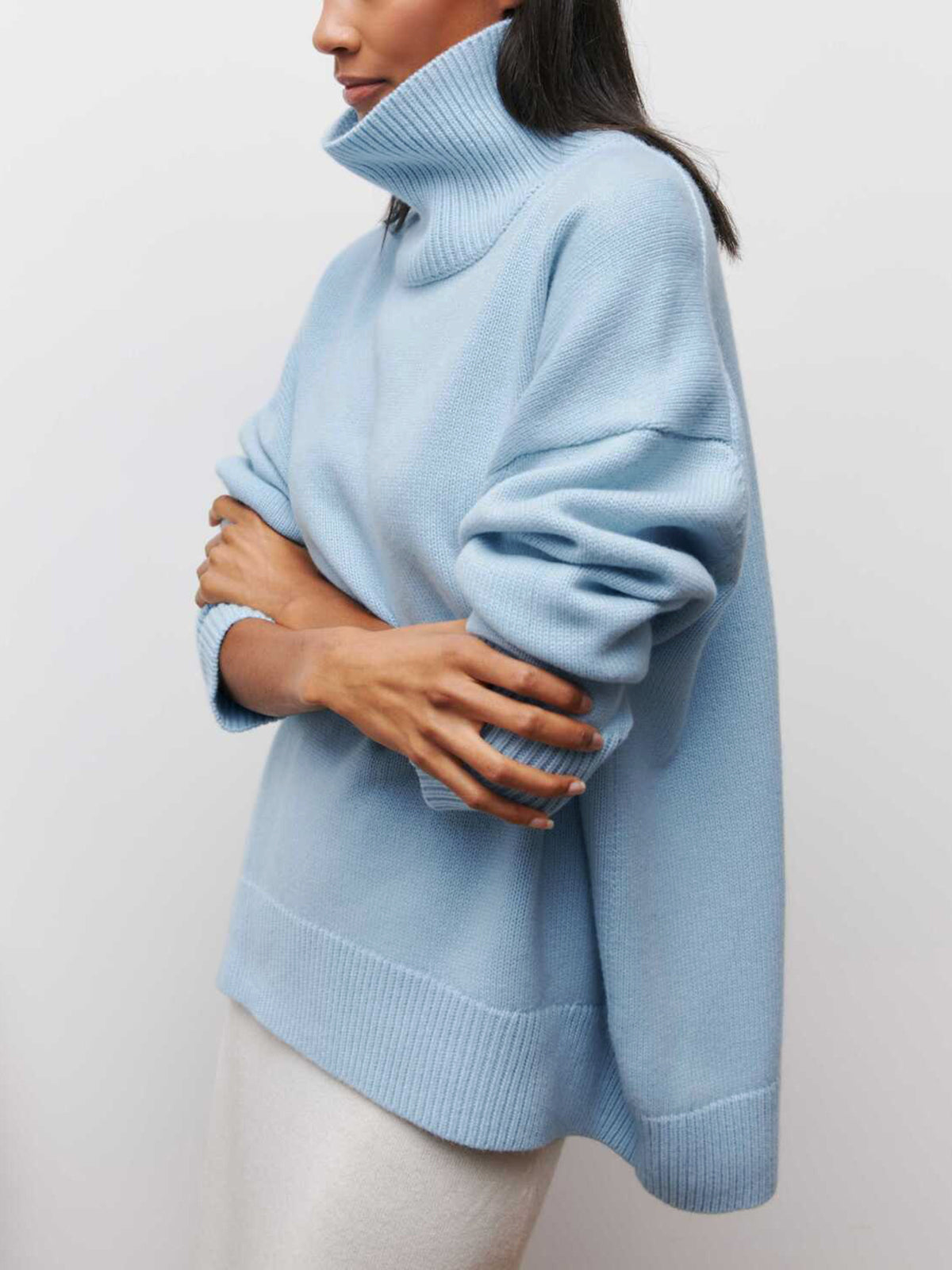 Pull Col Montant Femme | Maille Oversize Confortable | Parfait pour Saison Froides et Tenues Élégantes
