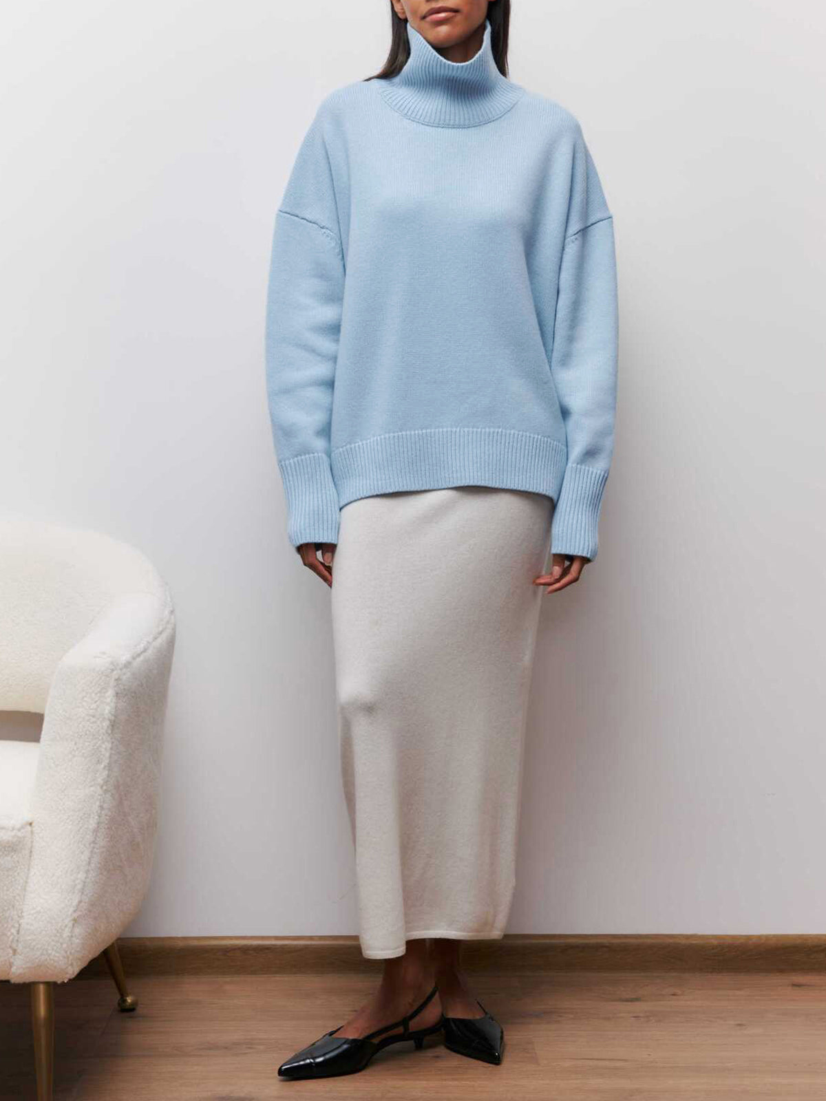 Pull Col Montant Femme | Maille Oversize Confortable | Parfait pour Saison Froides et Tenues Élégantes
