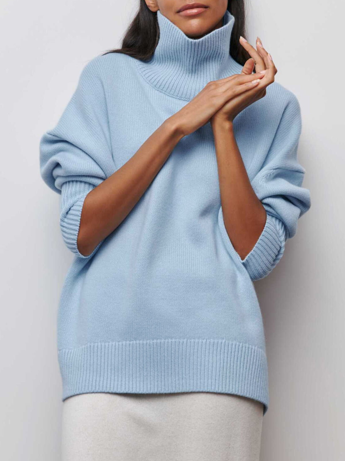 Pull Col Montant Femme | Maille Oversize Confortable | Parfait pour Saison Froides et Tenues Élégantes