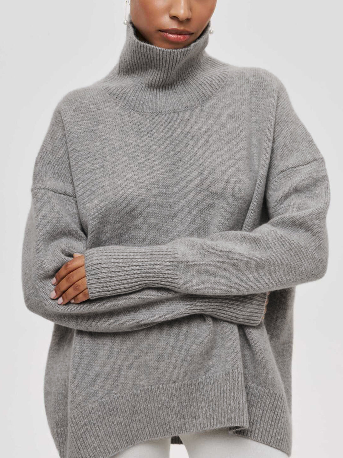 Pull Col Montant Femme | Maille Oversize Confortable | Parfait pour Saison Froides et Tenues Élégantes
