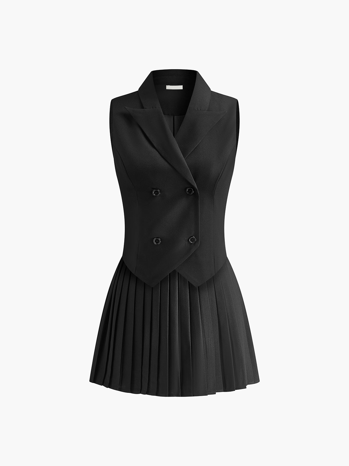 Ensemble Femme | Blazer Sans Manches & Jupe Plissée | Idéal pour les looks urbains élégants