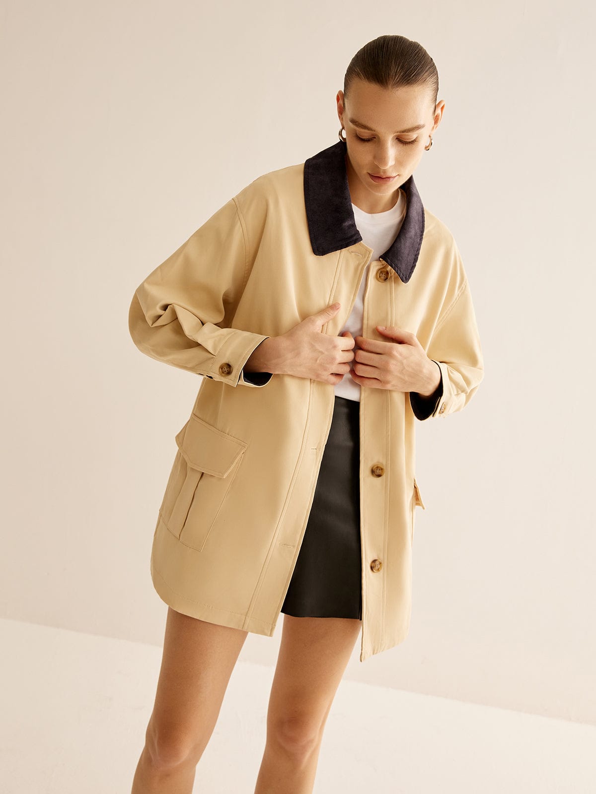 Manteau Mi-saison Femme | Coupe Droite | Parfait pour les journées de transition