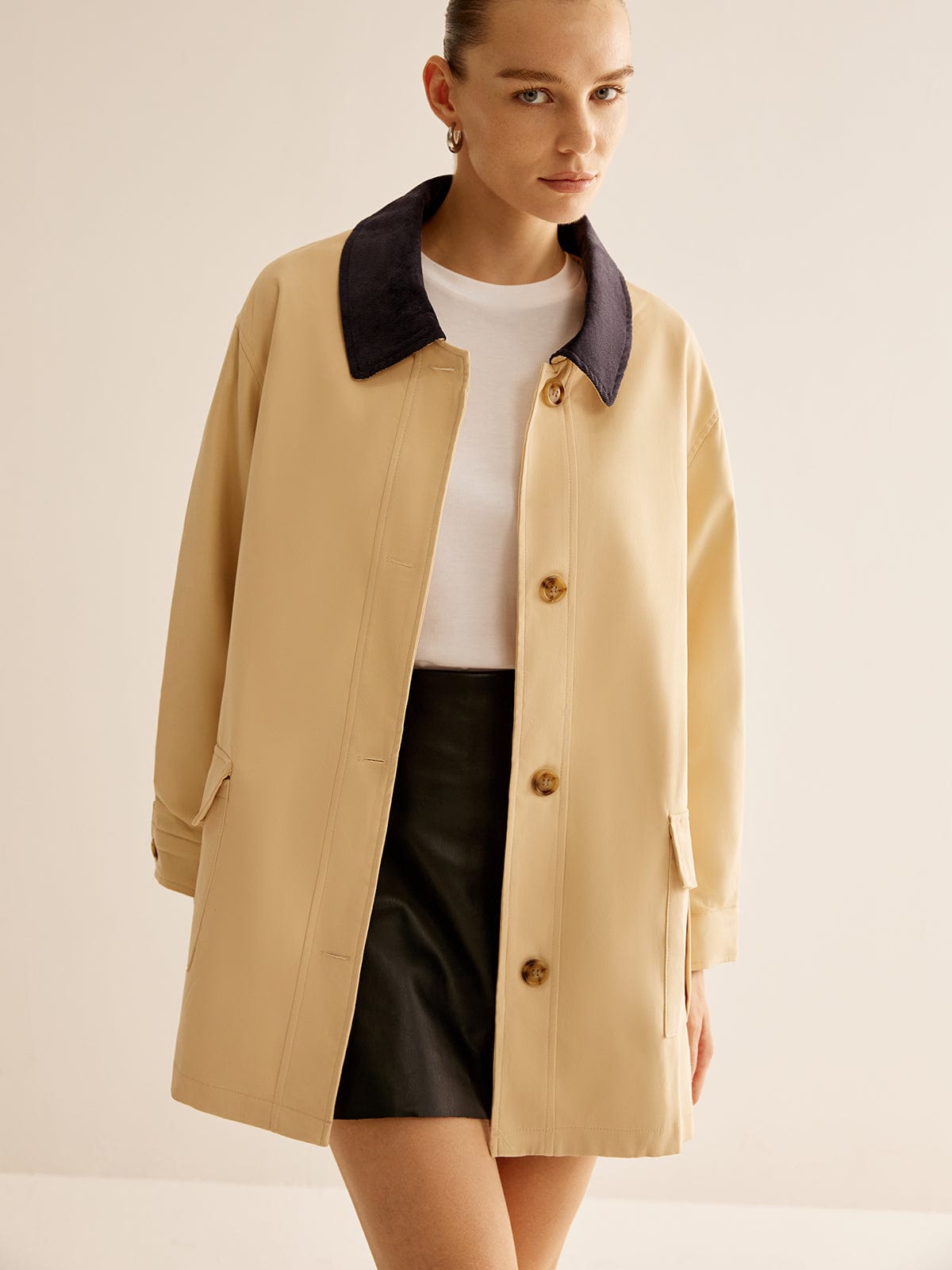 Manteau Mi-saison Femme | Coupe Droite | Parfait pour les journées de transition