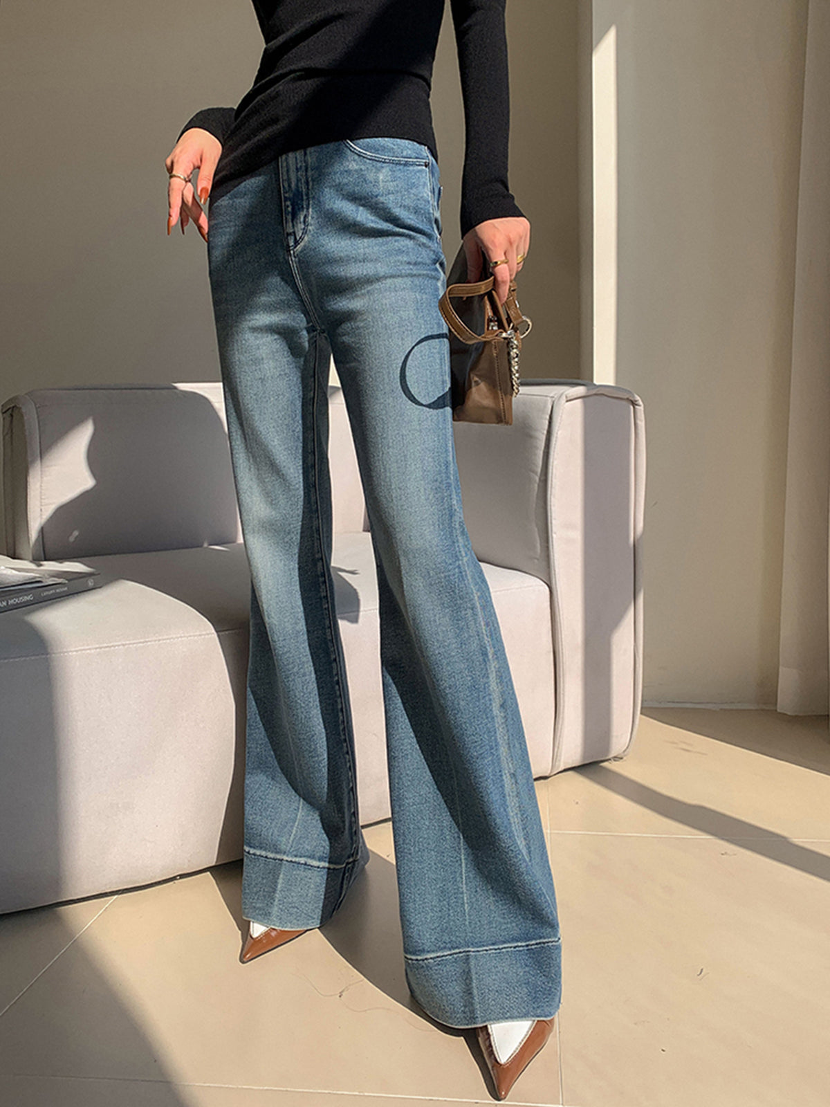 Jean Flare | Denim Stretch | Taille Haute | Idéal pour sorties décontractées