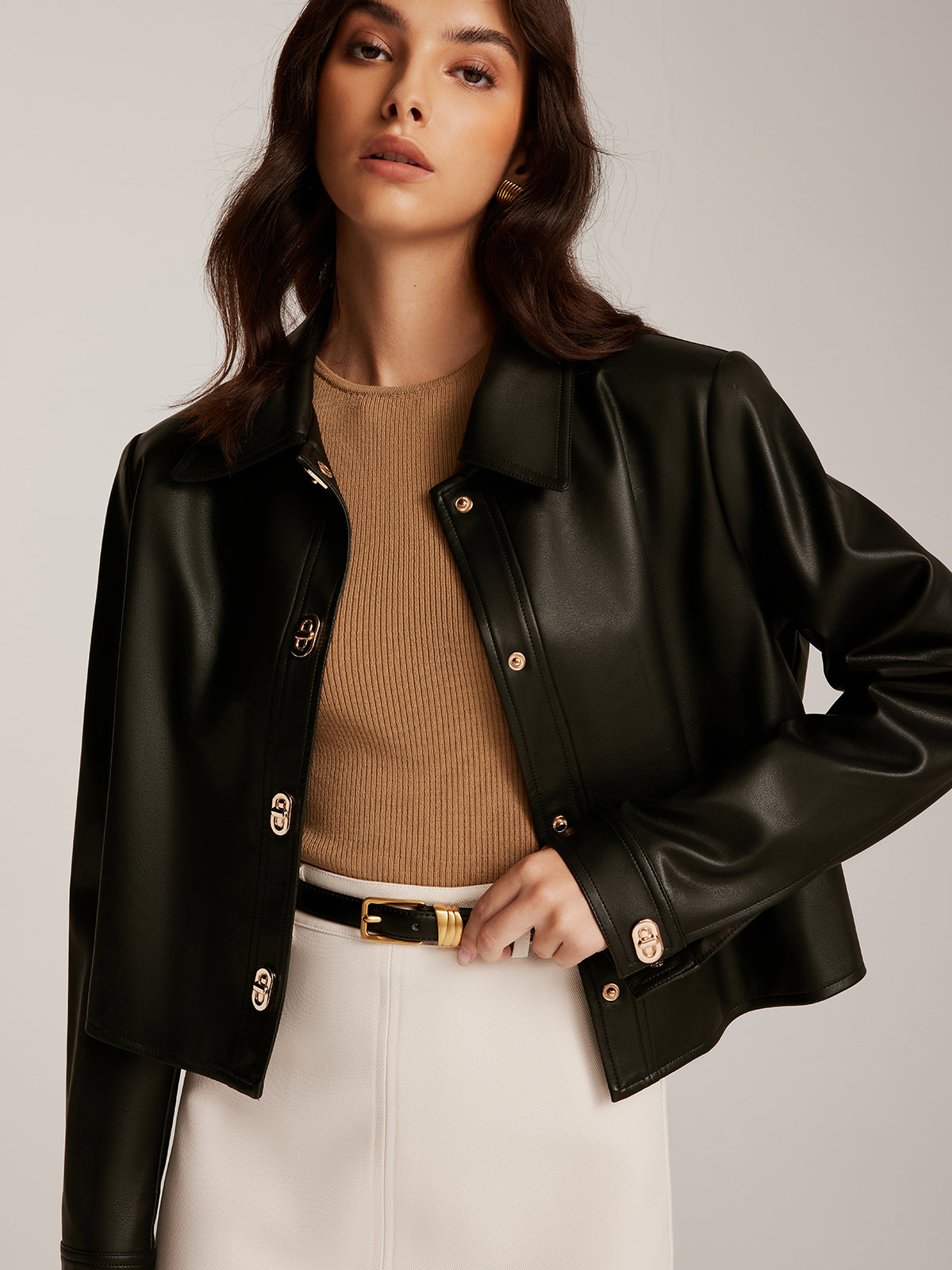 Veste Femme | Similicuir Élégant | Parfaite pour le bureau ou une sortie en ville
