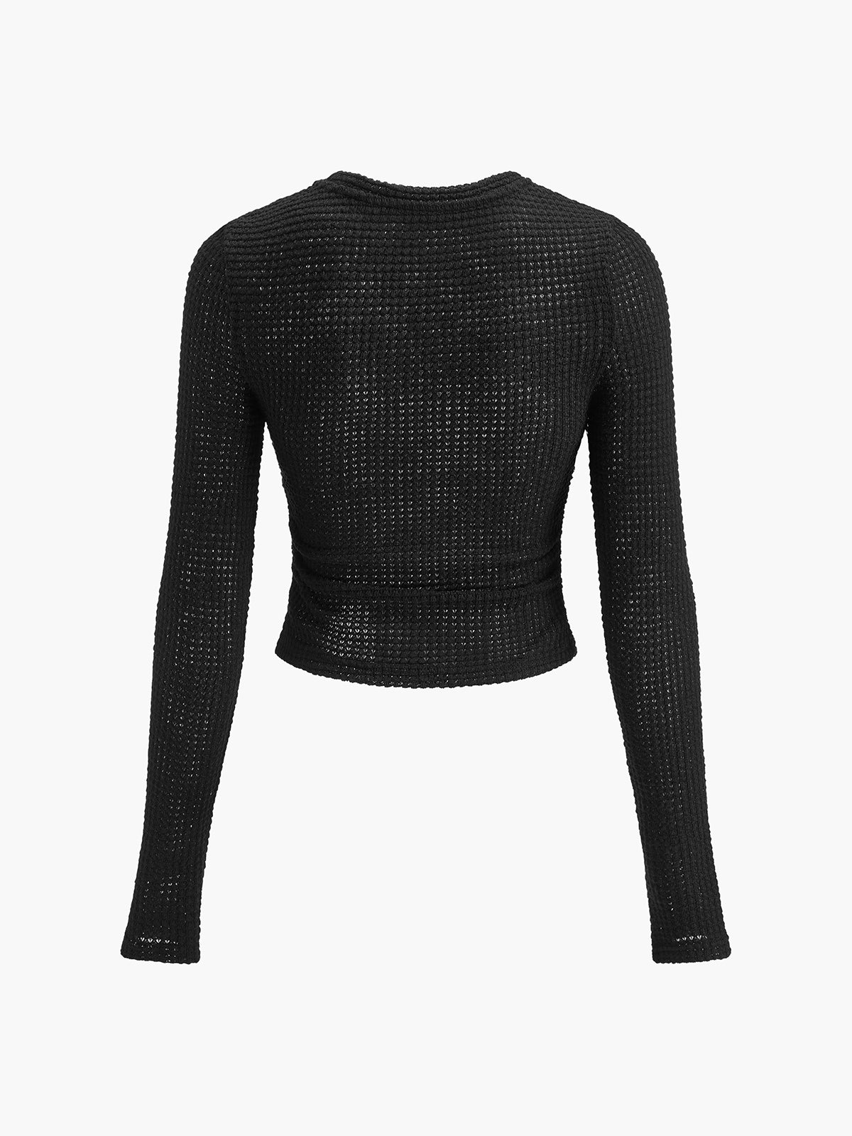 Haut gaufré | Manches longues | Coupe ajustée | Parfait pour look urbain ou casual