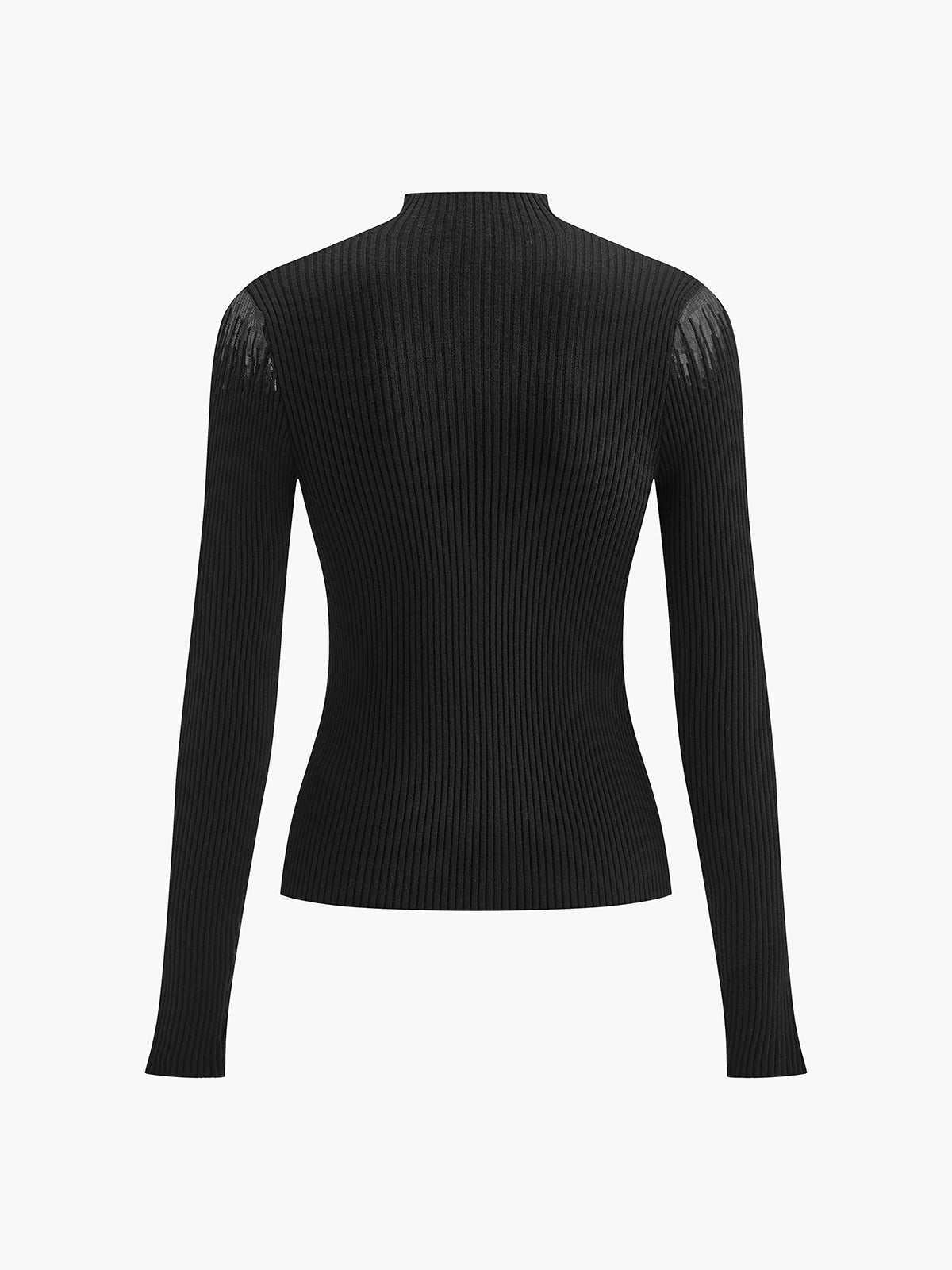 Pull Femme | Détail Transparent | Col Montant | Parfait pour un look élégant d’automne ou de soirée