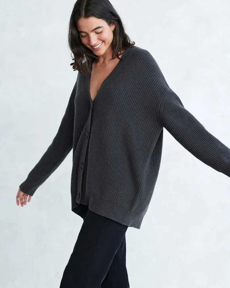 Cardigan en maille | Coupe oversize confortable | Pour les superpositions automnales ou les journées détente