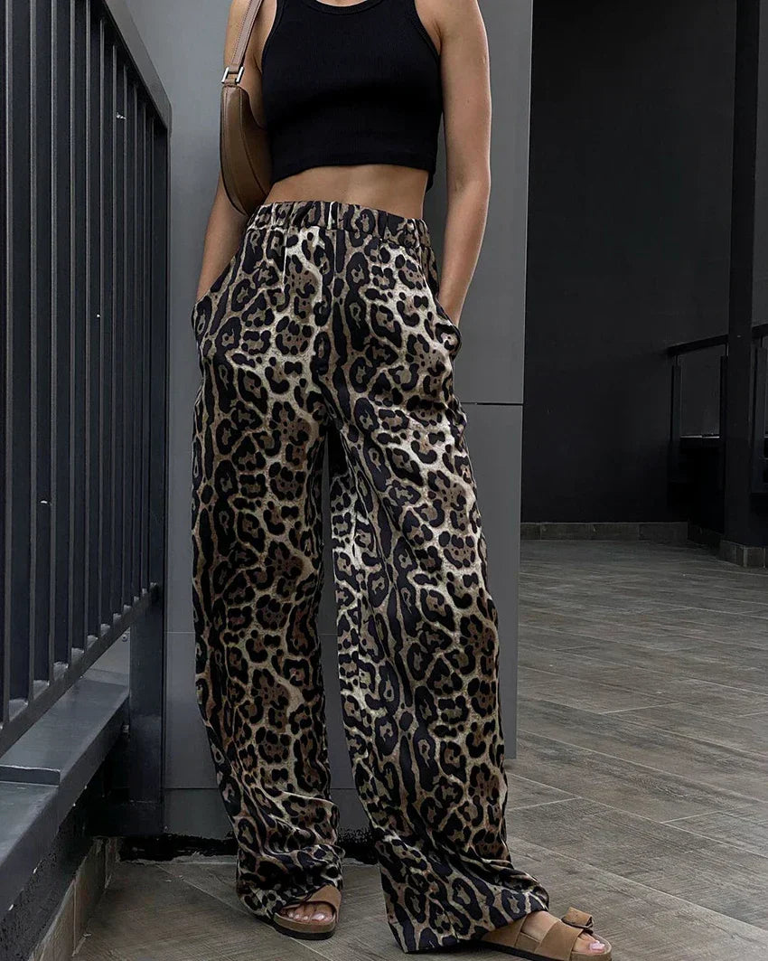 Pantalon Large Imprimé Léopard | Confort & Style | Parfait pour sorties décontractées