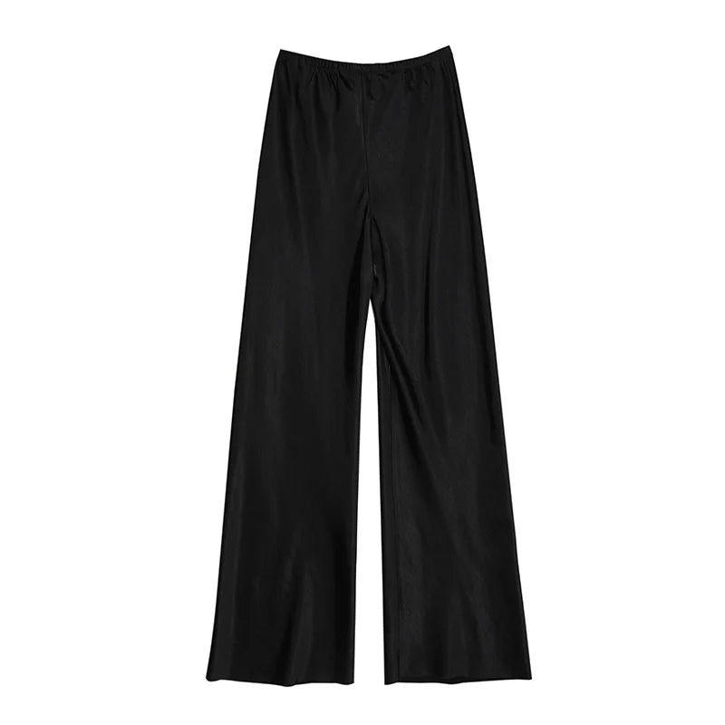 Pantalon Large Satiné | Fluide et Élégant | Idéal pour Dîners Chic ou Looks Urbains Raffinés