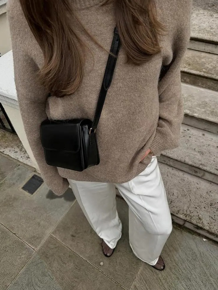 Pull Femme Ample | Col Rond Douillet | Parfait pour Journées d’Automne ou Looks Décontractés