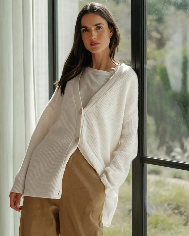 Cardigan en maille | Coupe oversize confortable | Pour les superpositions automnales ou les journées détente