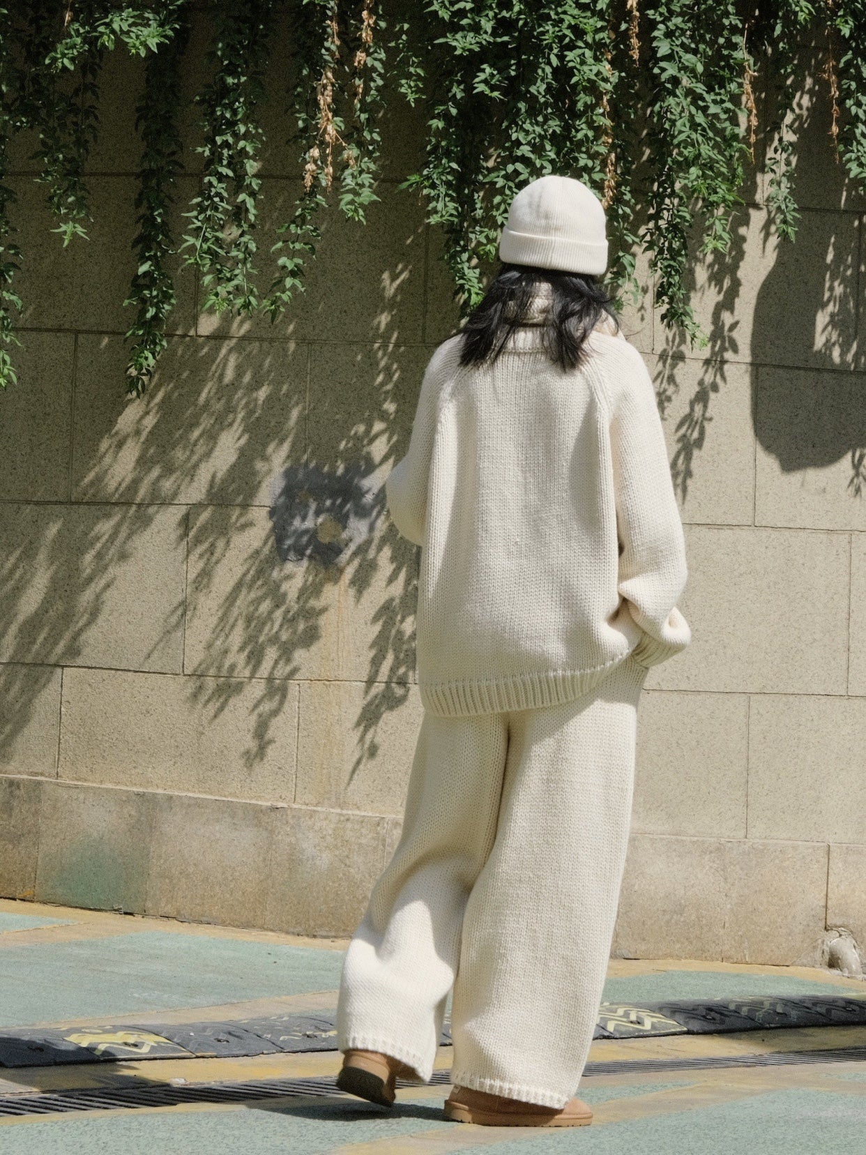 Pantalon Maille | Coupe Large & Confort | Bordure Fourrure | Idéal pour moments cocooning