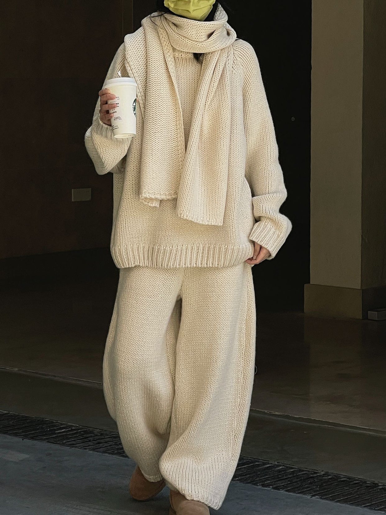 Pantalon Maille | Coupe Large & Confort | Bordure Fourrure | Idéal pour moments cocooning