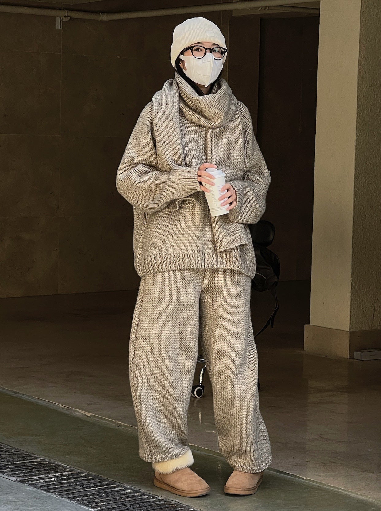 Pantalon Maille | Coupe Large & Confort | Bordure Fourrure | Idéal pour moments cocooning