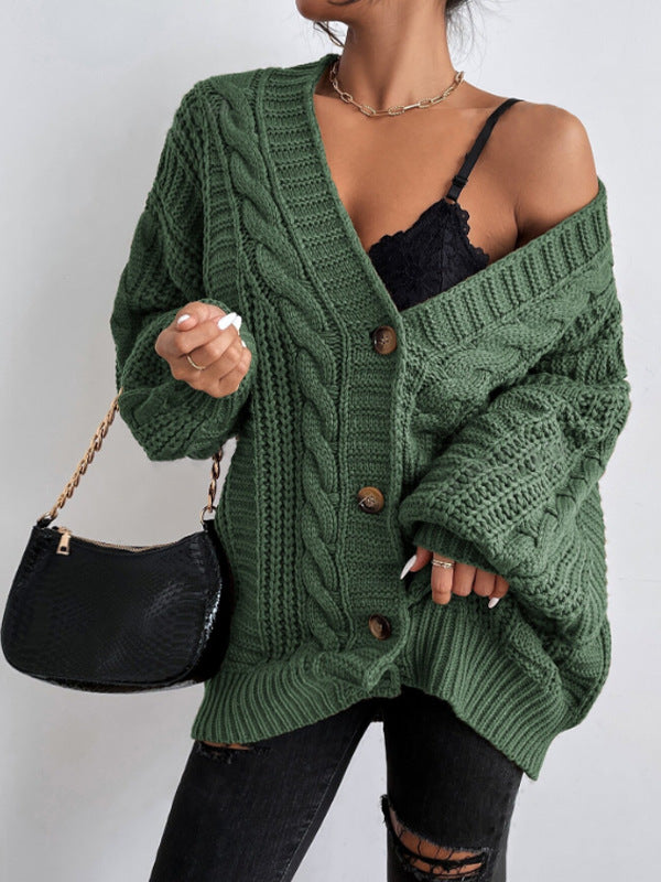 Cardigan en maille torsadée | Chaud et décontracté | Pour les tenues cocooning et les sorties détente
