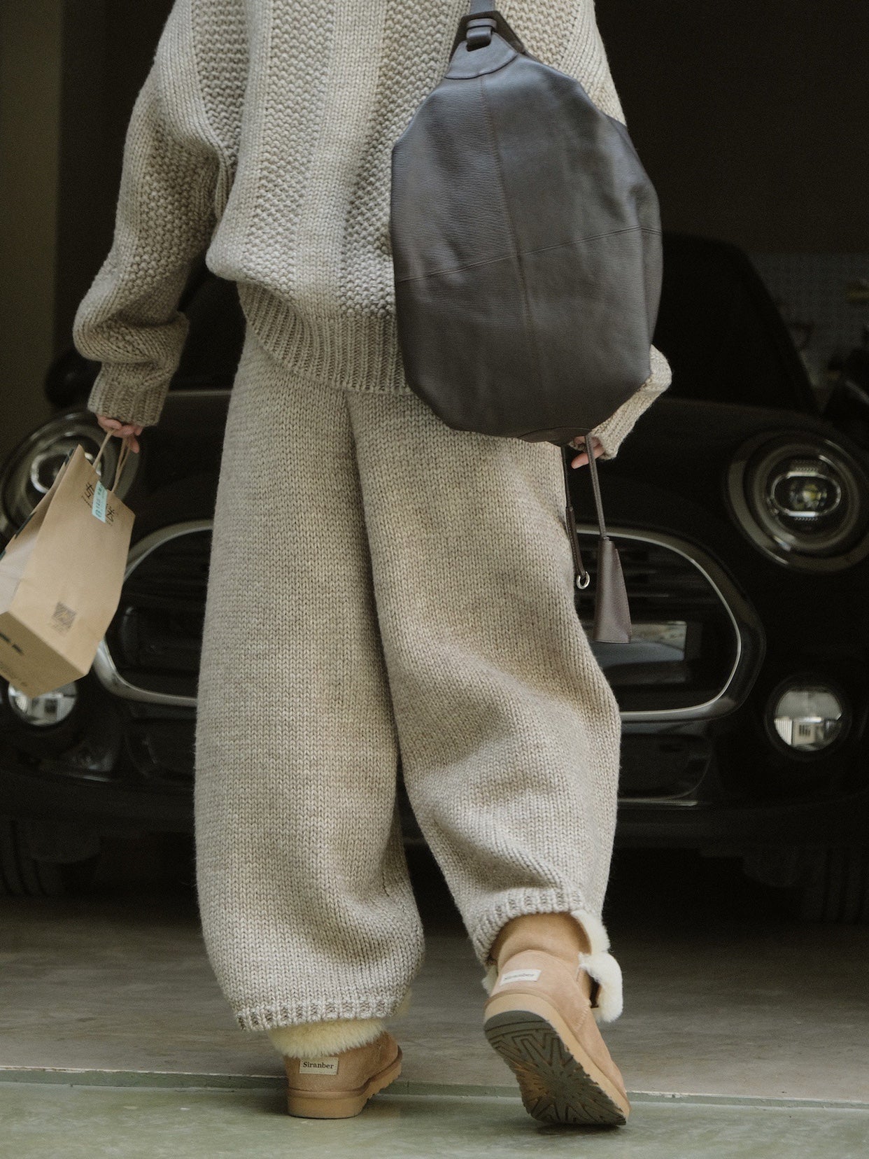 Pantalon Maille | Coupe Large & Confort | Bordure Fourrure | Idéal pour moments cocooning